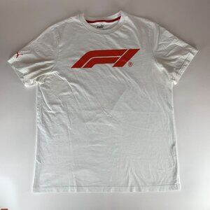 Puma F1 White Short Sleeve Crewneck Shirt Mens Large